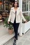 New Season Women's Inner Zipper Belt Detail ZR Leather Suede Coat - 4
