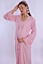 Women's Pink Maternity Nightgown Dressing Gown Set - 3