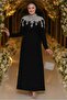 Women's Black Stone-Embellished Evening Dress t 6193