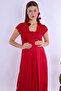 Elegant Lace Detailed Maternity Nightgown Set with Nursing Features and Robe Effortt - Cherry - 5