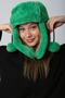 Plush Women's Beanie Hat with Green Faux Fur Earmuffs - 5