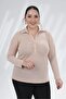 333104 Women's Plus Size Rox Glitter Blouse Brown