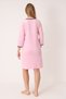 Women's Cotton Velvet Zippered Winter Dress / Pink 3610 - 8