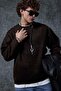 Men's Wool Relax Fit Knitwear Sweater Brown - 4