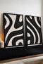 Abstract 2-Piece Wall Art with Black Wooden Frame Huhu203