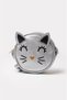 Girl's Shoulder Bag with Round Cat Head Design Faux Girl's Bag