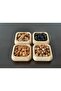 4 Pieces Bamboo Snack Bowl Bamboo Nut Plate - Square Snack Bowl
