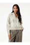 Long Sleeve Diamond Pattern Polo Neck Knitwear Oversize Sweater - 2