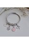 Steel Zircon Stone Butterfly Detailed Charm Bracelet