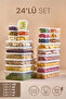 24-Piece Microwave Refrigerator Storage Container Organizer 3.5 L X1 -2.3L X2-1.6L X2-1.2L X3-250Ml X12