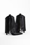 Zippered Metal Detailed Leather Look Pointed Toe Modern City Style Western Heeled Boots - 4