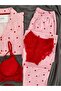 Women's Patterned Buttoned Premium Thermosoft Pajama Set with Underwear - 7