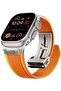 Watch Band for Apple Watch Ultra 2 Band 49mm 45mm 44mm 42mm, Men Luxury Rugged Silicone Rubber