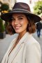 Women's Wide Brim Bohemian Style Striped Fedora Cashmere Hat - 7