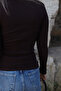 Brown Metal V Detail Corded Blouse - 4