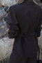 Brown Oversize Self-Belted Blazer Jacket - 3
