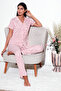 Patterned Regular Fit Shirt Collar Pajama Set Pajama Set 65750101