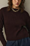 Ribbed Basic Crop Sweater Plum - 6
