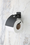 Adhesive Square Black Lid Toilet Paper Holder No More Drilling! - 3