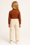 Girl's Cream Elastic Waist Trousers - 3