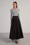 Women's Black Patchwork Detailed Premium Long Skirt 30054 - 7