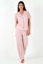 Patterned Regular Fit Shirt Collar Pajama Set Pajama Set 65750101 - 2