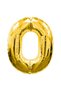 Delux Series Gold Ornament Birthday Surprise Concept 0 Number Foil Balloon Gold Color 40 Inch - 2