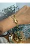 Stylish and Elegant Italian Chain Bow Bracelet Gold Color - 5