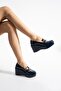 Wedge Heeled Buckle Women's Shoes - 2