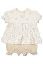 Organic Single Layer Double Pajama Set Without Socks 2-Piece (Organic My Mushroom) Beige