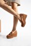 Wedge Heeled Buckle Women's Shoes - 5