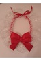 Handmade Cat and Small Dog Collar Leash with Red Ribbon