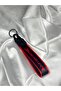 Dominar Red Striped 19 cm Fabric Keychain Quality Auto-Moto Accessory Double-Sided Printing - 2