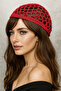 Red Silvery Crochet Hat/Souvenir/Derya Baykal/Special Design Christmas Gift