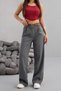 Women's High Waist Belt Detailed Elastic Waist Loose Palazzo Fabric Trousers - 4