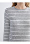 Lcwaikiki Basic White Crew Neck Striped Women's T-Shirt - 4
