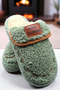 Women's green house slippers - silent, thick sole, winter slippers - 6