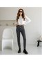 Chiftele Smoked Snow Black High Waist Lycra Boyfriend Mom Jeans