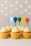 20Pcs Mixed Color Balloon Cupcake Picks- Birthday Cake Decoration Supplies, Cake Picks - 5