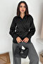 Women's Satin Side Tie Double Breasted Shirt – Flowy & Urban Style