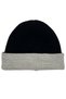 Black & Gray Double-Sided Unisex Folded Solid Color Winter Beanie