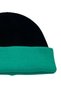 Black & Turquoise Double-Sided Unisex Folded Solid Color Winter Beanie - 3