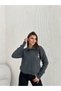 Women's Teddy Bear Embroidered Hair Braided Buttoned Knitwear Sweater - 3