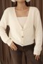 Women's Cream Soft Textured Knitwear Cardigan. 2580 - 3