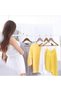 Walnut Wooden Clothes Hanger Varnished Shirt Clothes Hanger with Trouser Bar Gold Hook 10 Pieces - 3