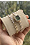 Special Series Wrist-Wrapped Zircon Baguette Stone Square Minimal Case Women's Wristwatch - 2