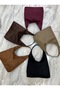 Suede Women's Arm and Shoulder Bag - 3