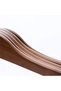 Walnut Wooden Clothes Hanger Varnished Shirt Clothes Hanger Pants Rod Silver Hook 10 Pieces - 3