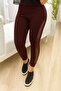Women's High Waist Mesh Detailed Slim Fit Viscose Two Thread Pants - 3