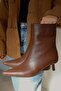 Kiss Pointed Toe Kitten Heel Zippered Women's Boots Bootie - 2